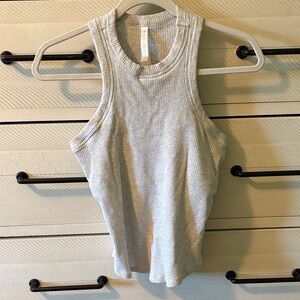 Fabletics ribbed light grey tank